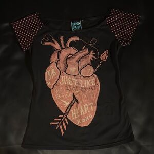 Too Fast Black and Pink Graphic Short Sleeve Tee